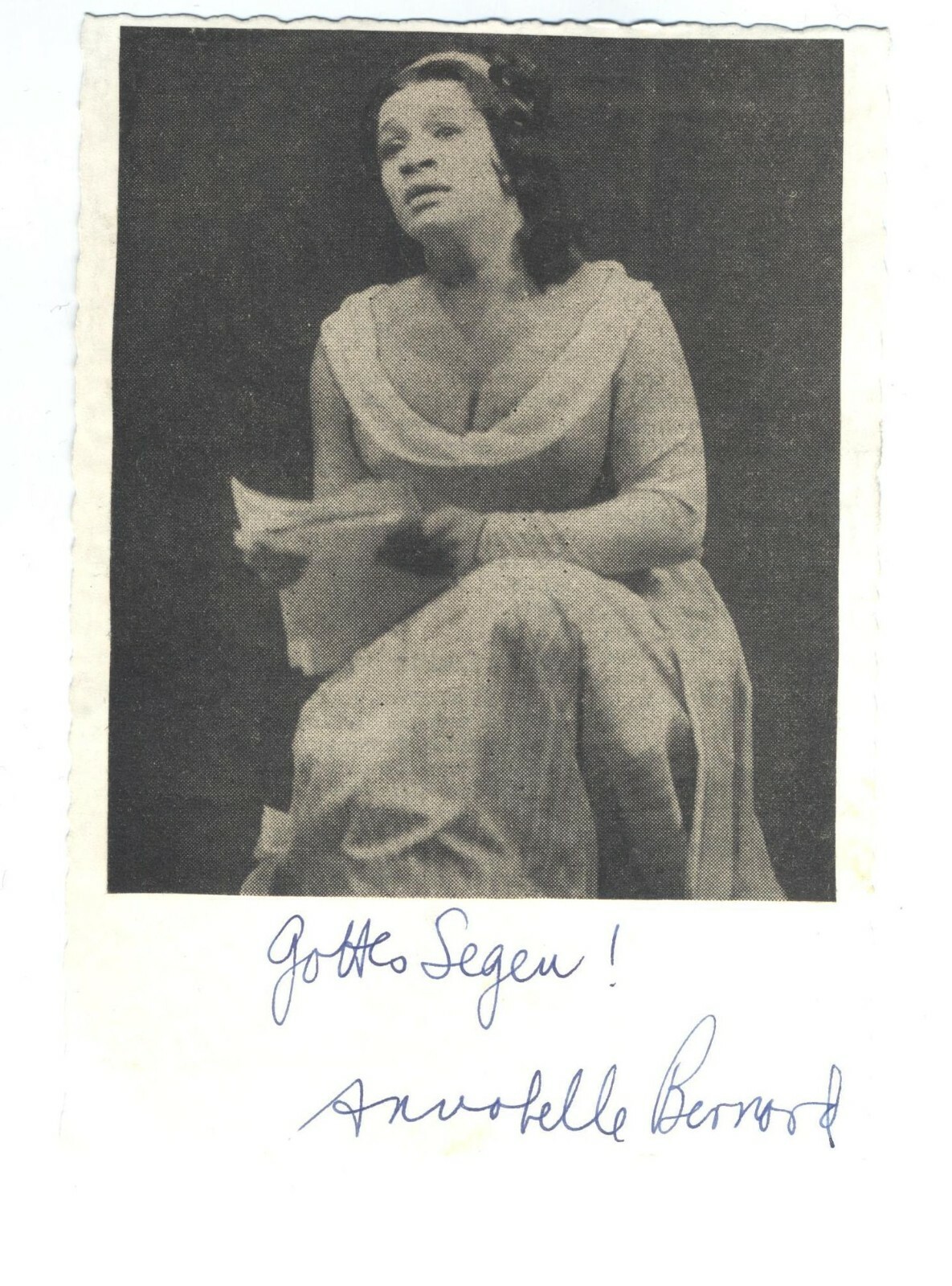 ORIGINAL AFRICAN AMERICAN OPERA AUTOGRAPH SOPRANO ANNABELLE BERNARD NEW ORLEANS