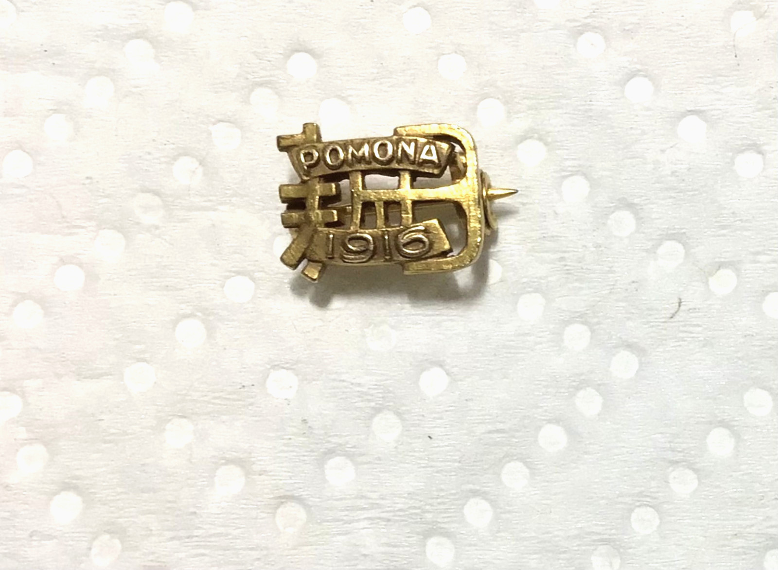 Antique 1916 Pomona College Gold Pin