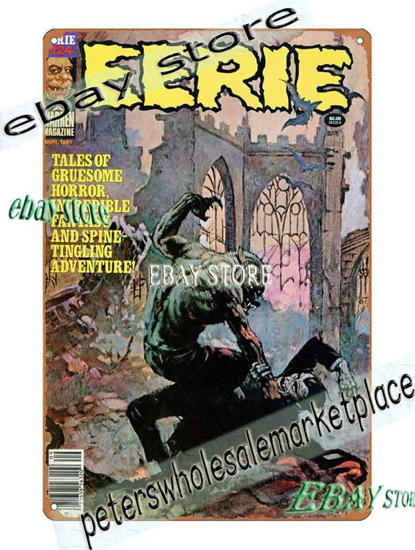 Tin Sign 1981 Eerie Grave Horror Monster garage poster