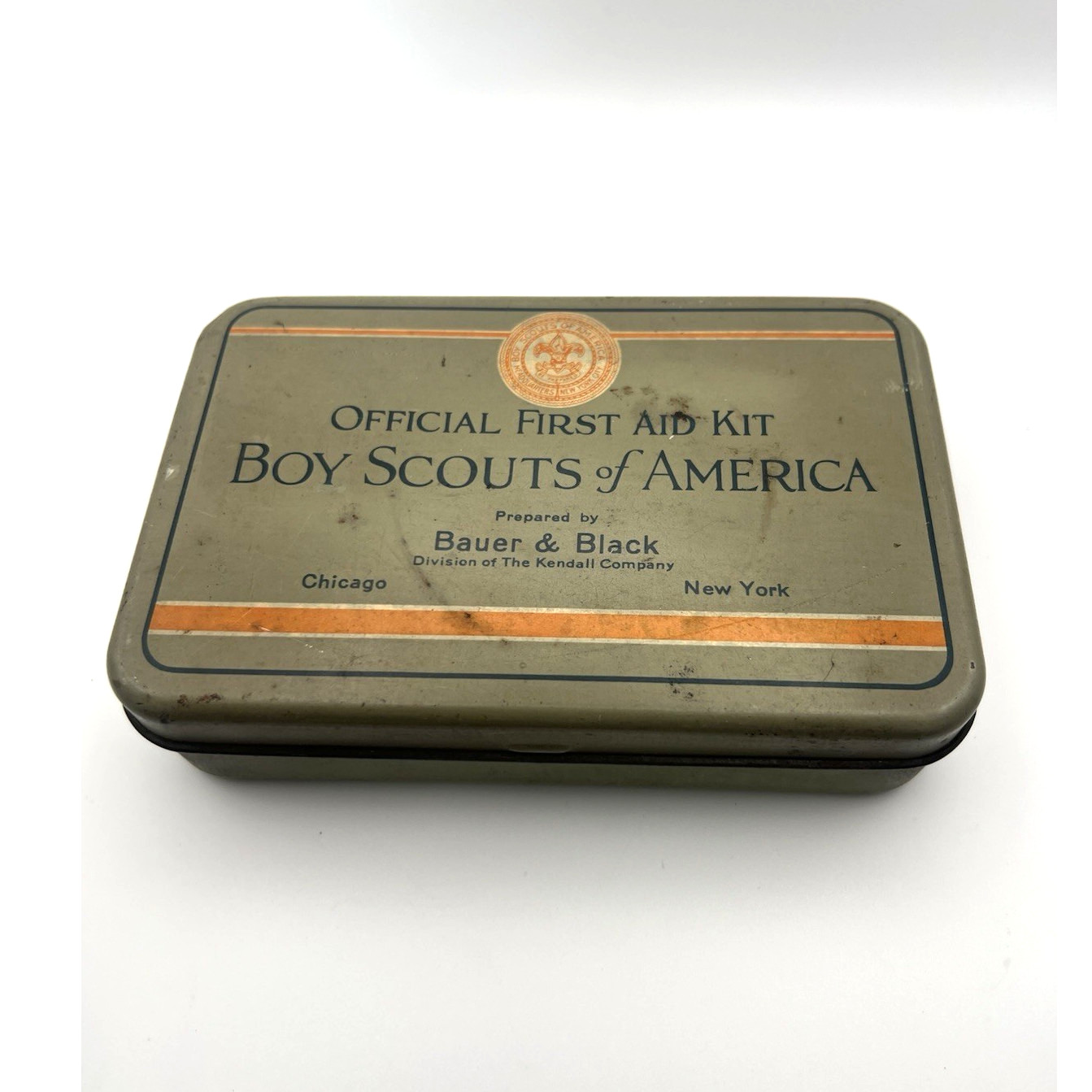 VTG Boy Scouts of America First Aid Kit Bauer & Black. With Partial Contents