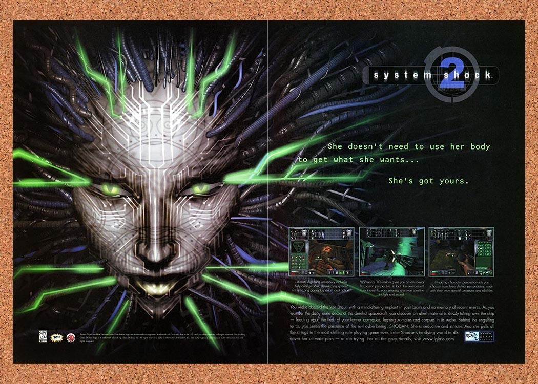 1999 System Shock 2 PC Original Advertisement / Retro Promo v1