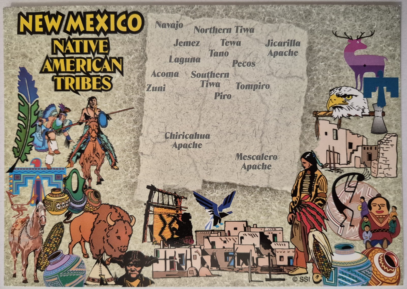 Vintage Postcard New Mexico Native American Tribes 4x6\
