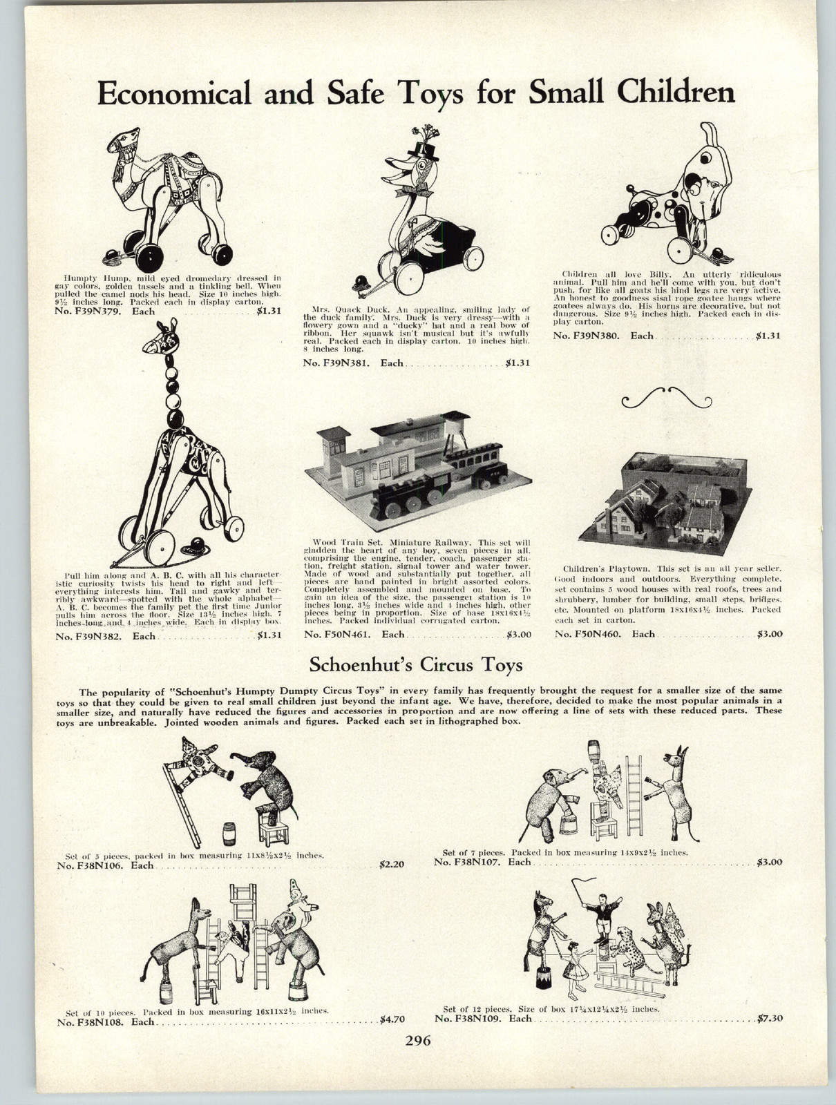 1931 PAPER AD Schoenhut Circus Toys Pull Toy Little Miss Muffit Kitchen Tea Sets