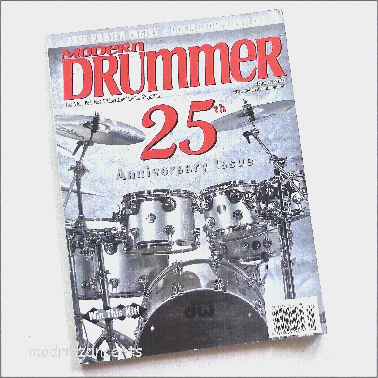 MODERN DRUMMER - Jan 2001 - 25th ANNIVERSARY ISSUE + Top 25 Drummers
