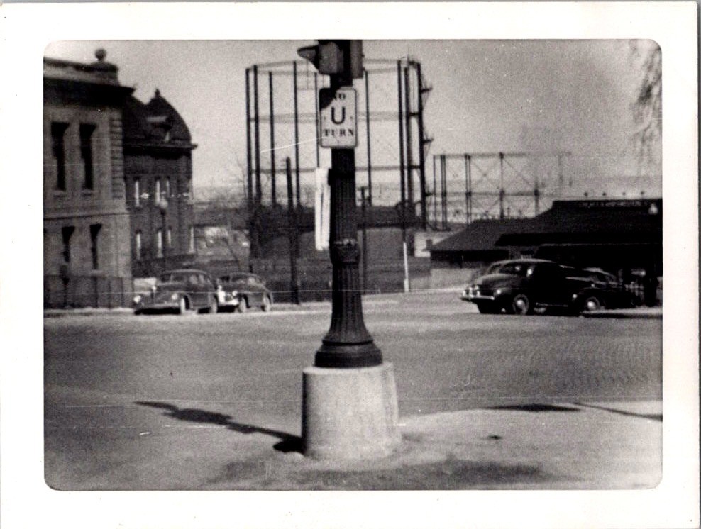 Vintage 1949 Waukegan Street Scene Photograph Black & White Original Photo