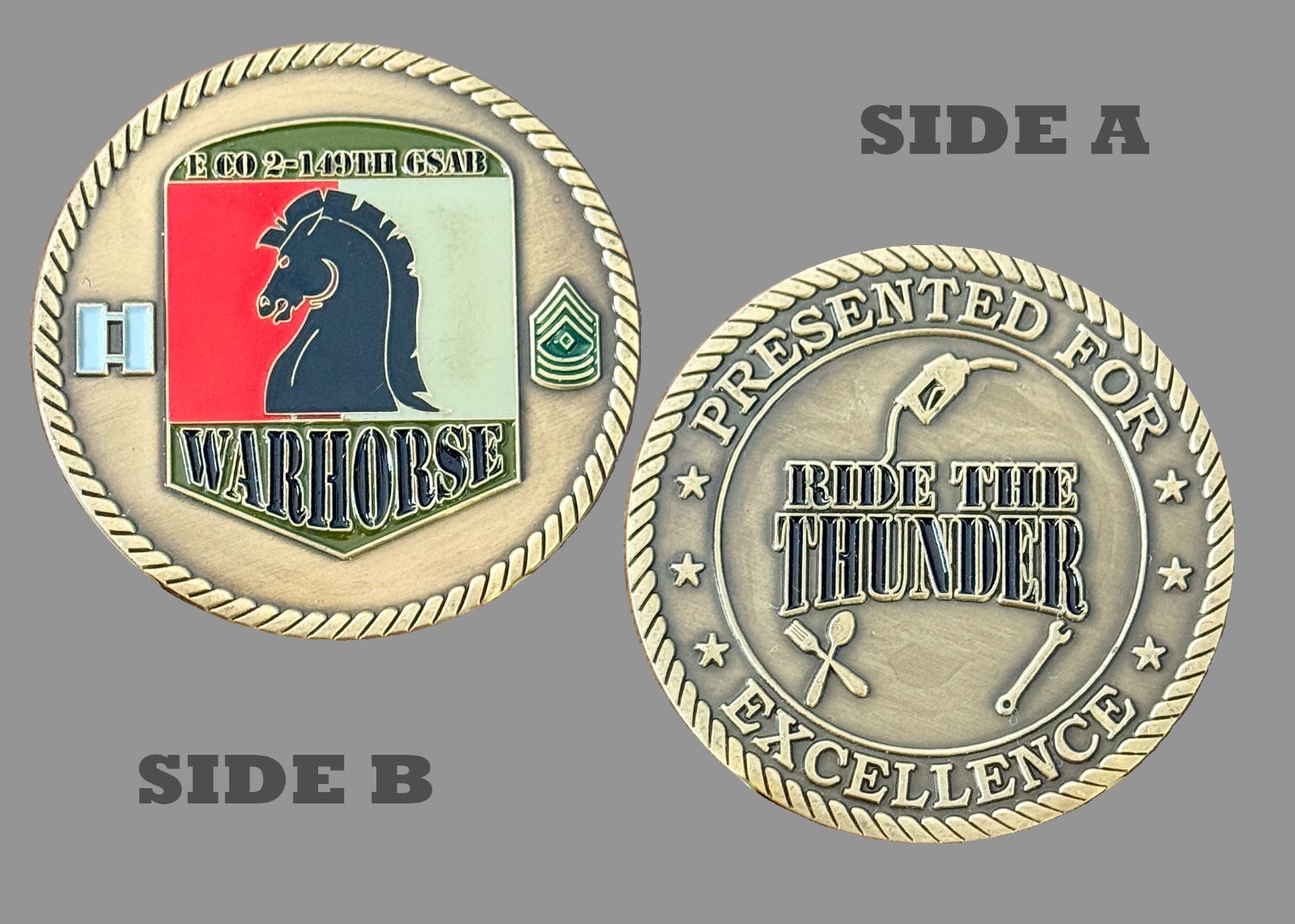 Warhorse Ride The Thunder Horse Color Enamel Bronze Challenge Coin  1#31