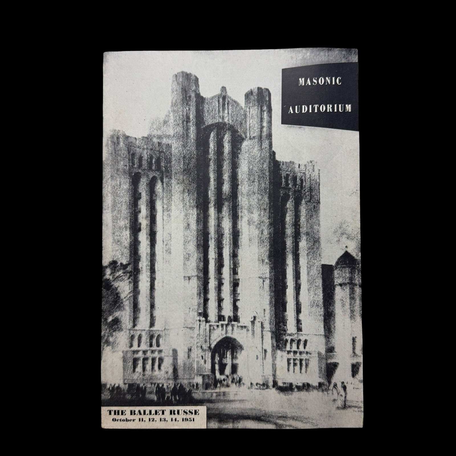 1951 Ballet Russe de Monte Carlo Detroit Masonic Auditorium Program Vintage