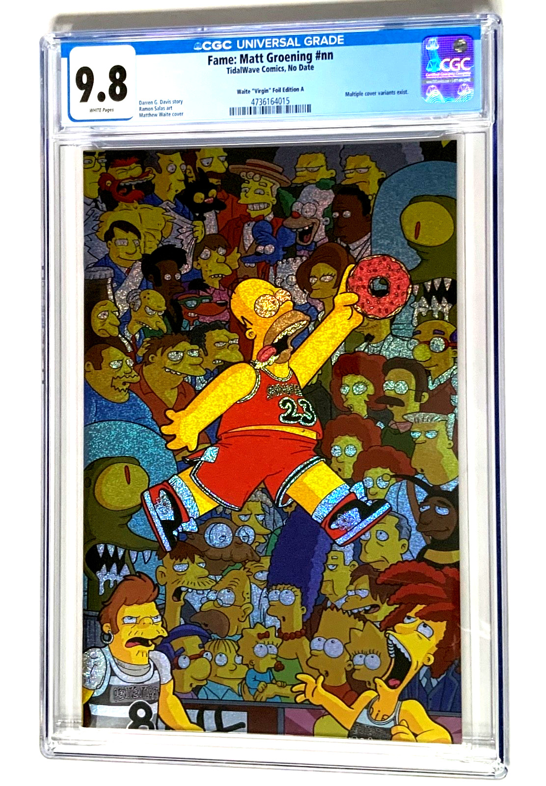 FAME: MATT GROENING: SIMPSONS AIR HOMER SPARKLE FOIL MATTHEW WAITE COVER CGC 9.8