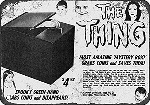 1965 Addams Family The Thing Coin Grabber Bank Vintage Tin Metal Signs HomeDécor