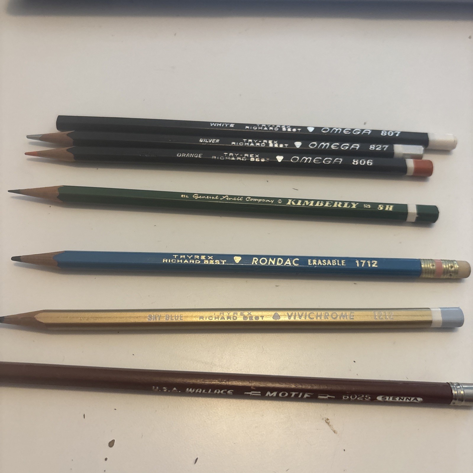 Vintage Lot Of 7 Pencils-Try-Rex-Richard Best-Wallace-General Pencil Co. EUC