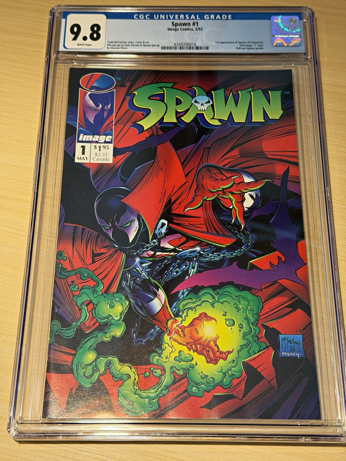 FREE SHIPPING Spawn #1 CGC 9.8 Todd McFarlane 1st Appearance Image Comics 1992