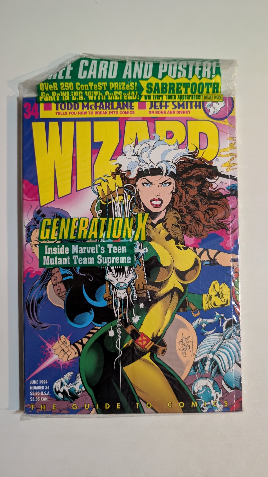 Wizard Magazine #34 Polybagged Comic Book Rogue Wizard Entertainment 1994