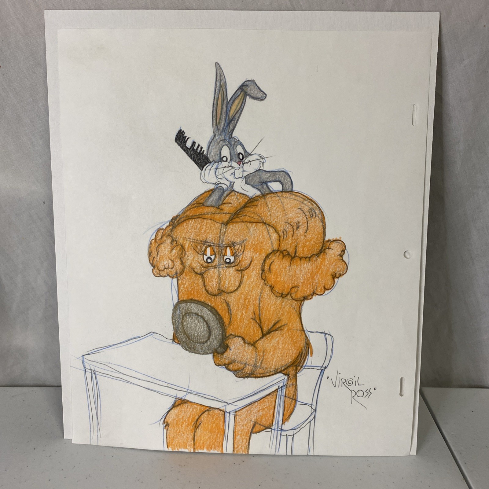 GOSSAMER Hair-Raising Hare Original Art by Virgil Ross Bugs Bunny LOONEY TUNES