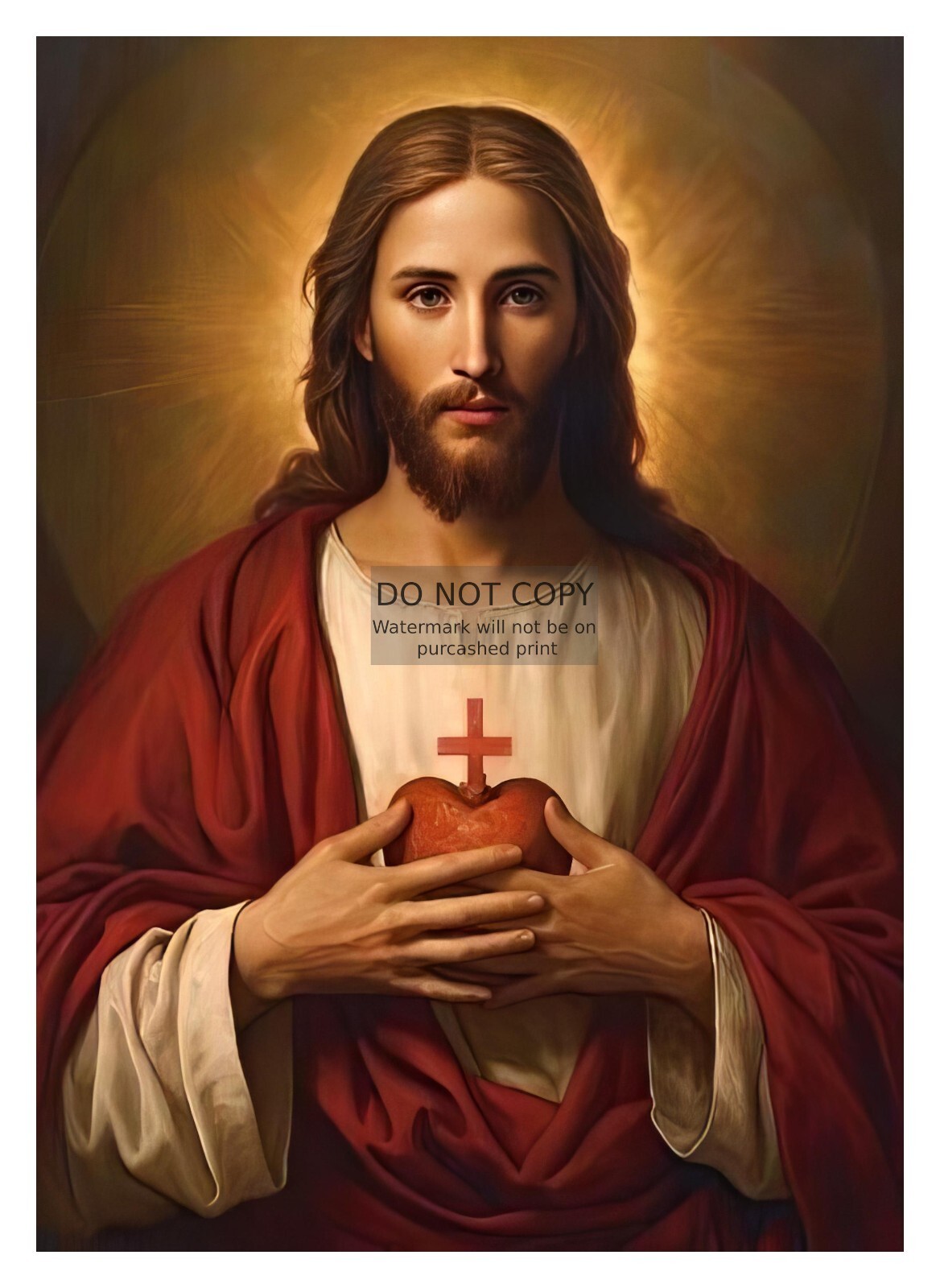 JESUS CHRIST OF NAZARETH SACRED HEART CHRISTIAN 5X7 PHOTO