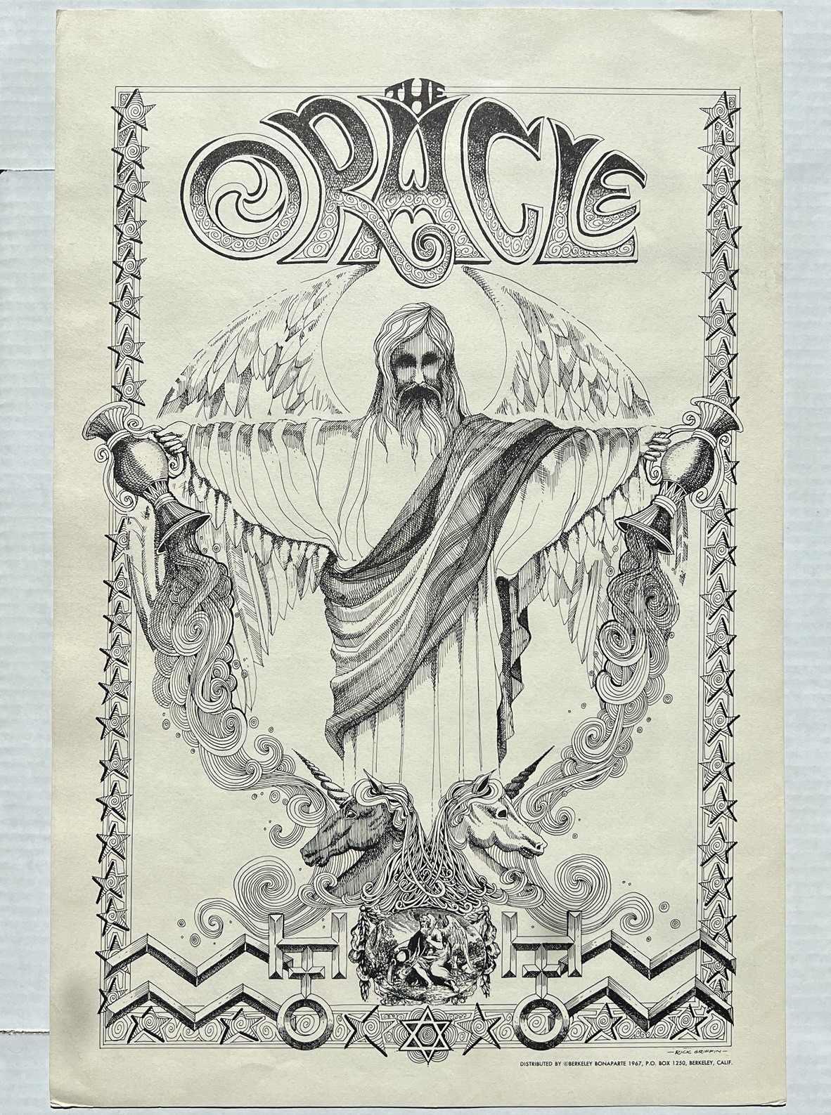 Original Vintage Poster The Oracle Rick Griffin 1967 60s Psychedelic Jesus Art