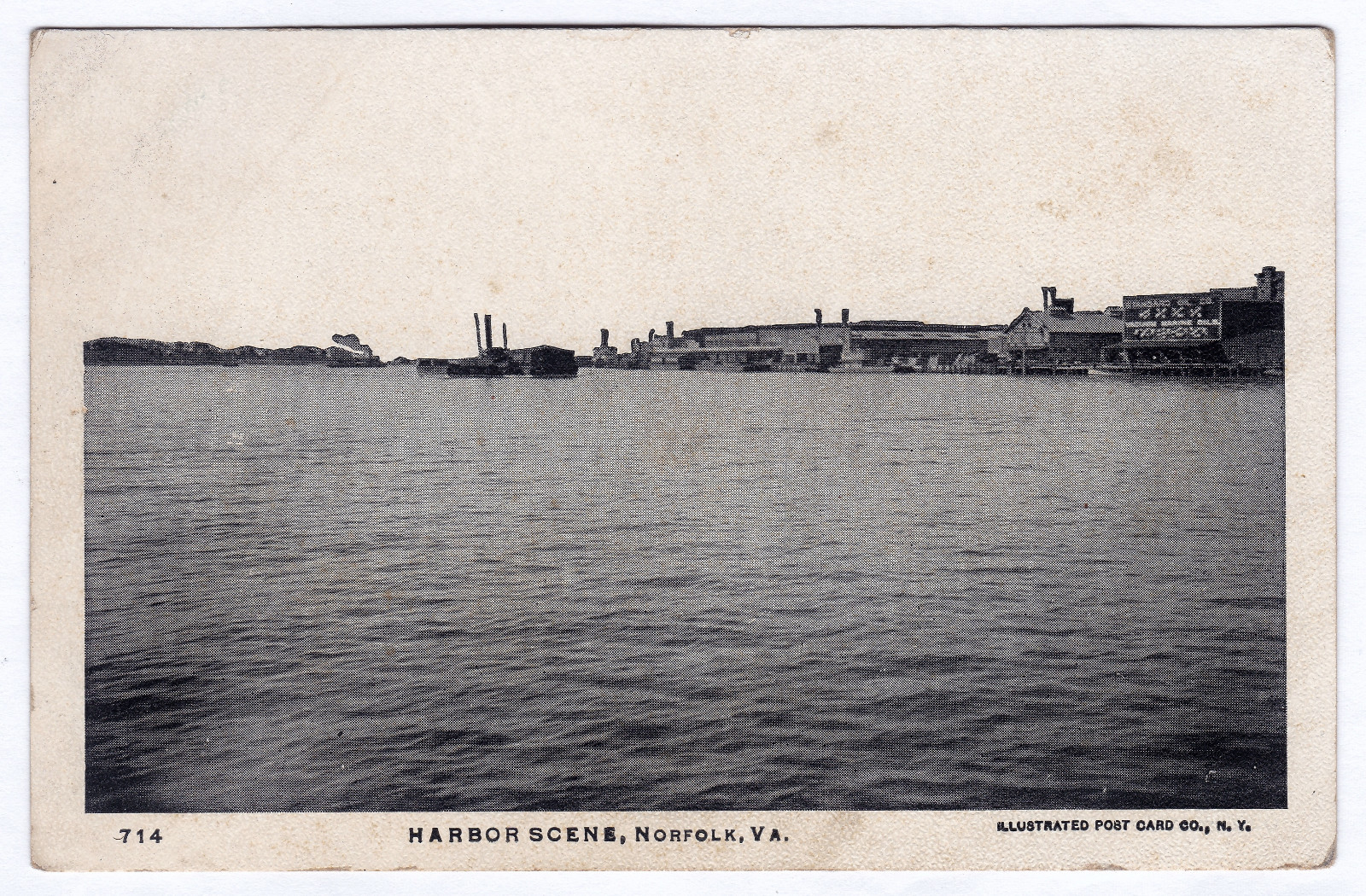 1901-1907 Norfolk VA Postcard View Harbor Scene RARE EARLY Undivided UDB Antique