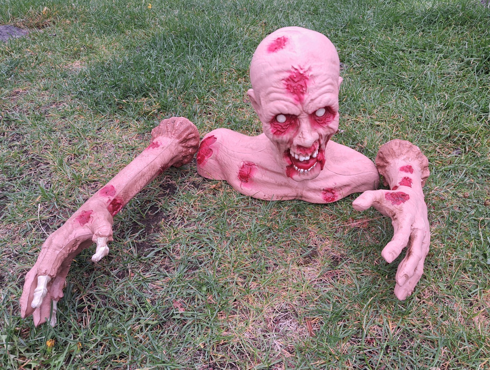 Zombie / Monster Bloody Rotating Head,  Arms Halloween Prop  Decor