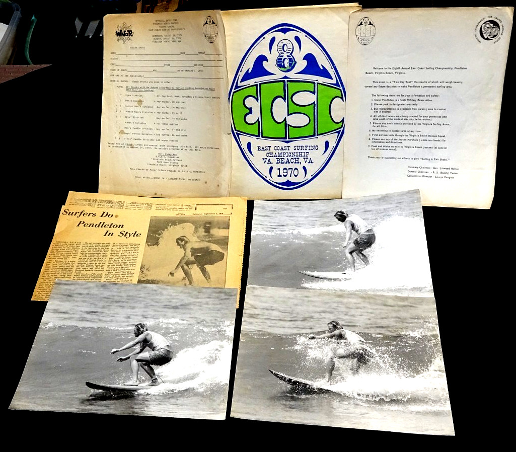 1970 Lot of ECSC Surfing Virgina Beach, VA EAST COAST SURFING CHAMPIONSHIPS