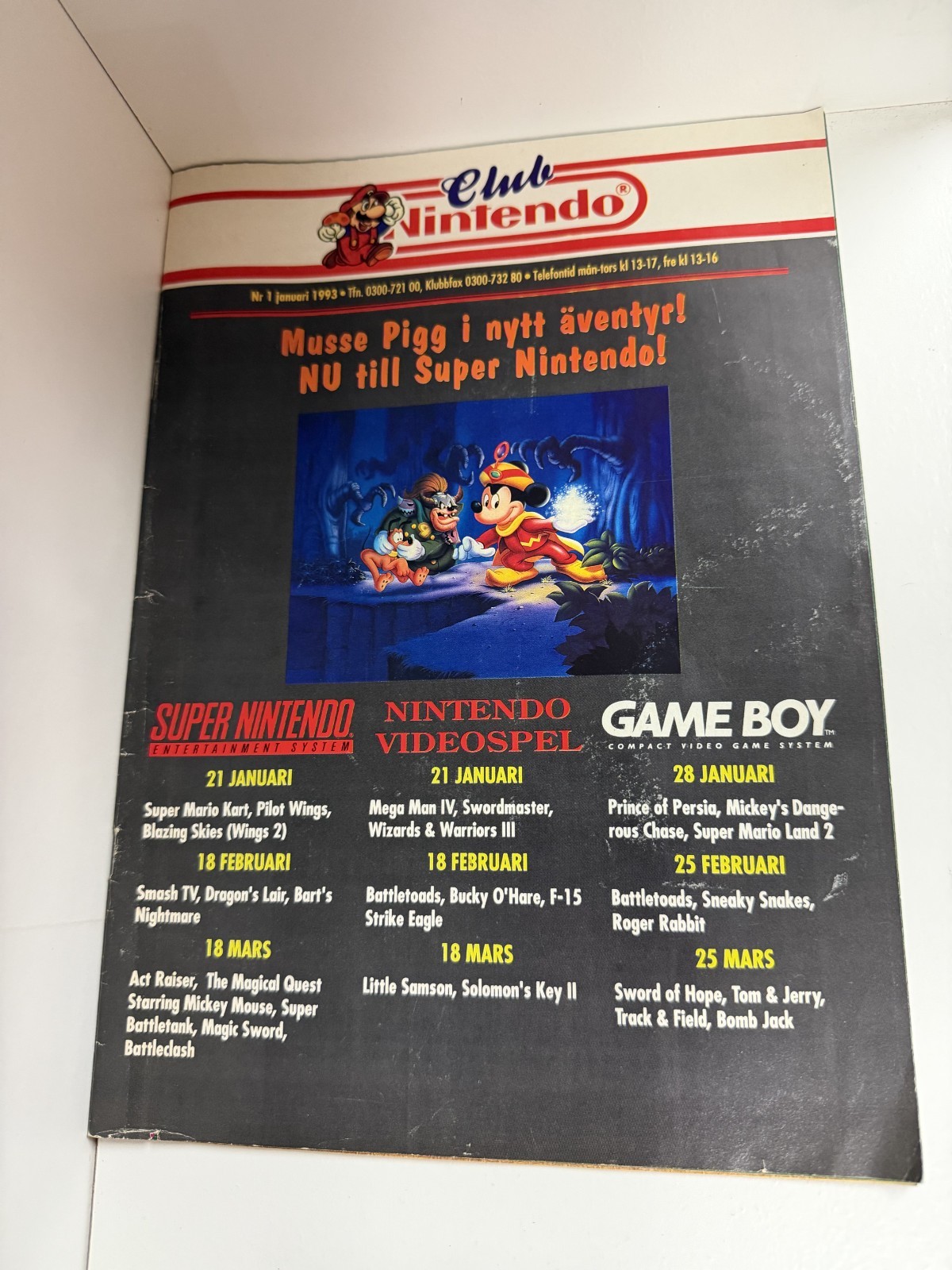 Club Nintendo Magazine January 1993 in Dutch Language RARE