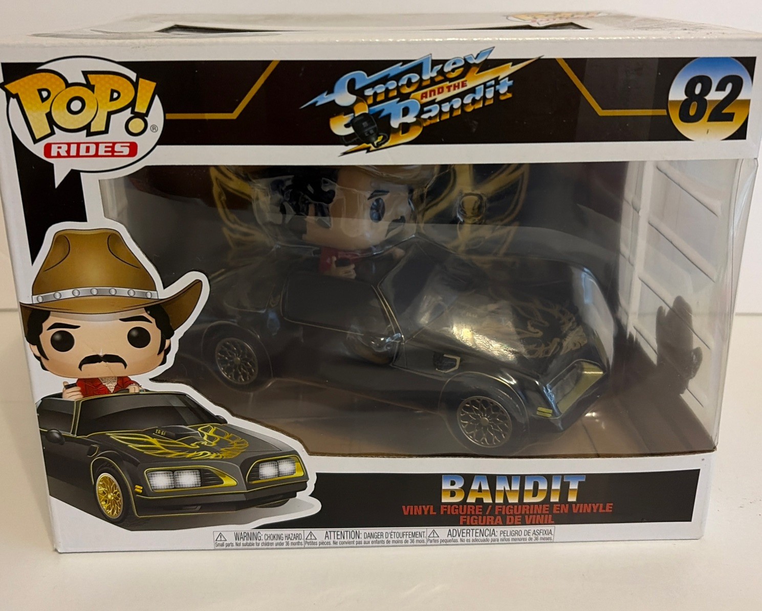 Funko POP Movies Rides #82 - Smokey and the Bandit Burt Reynolds Trans Am RARE