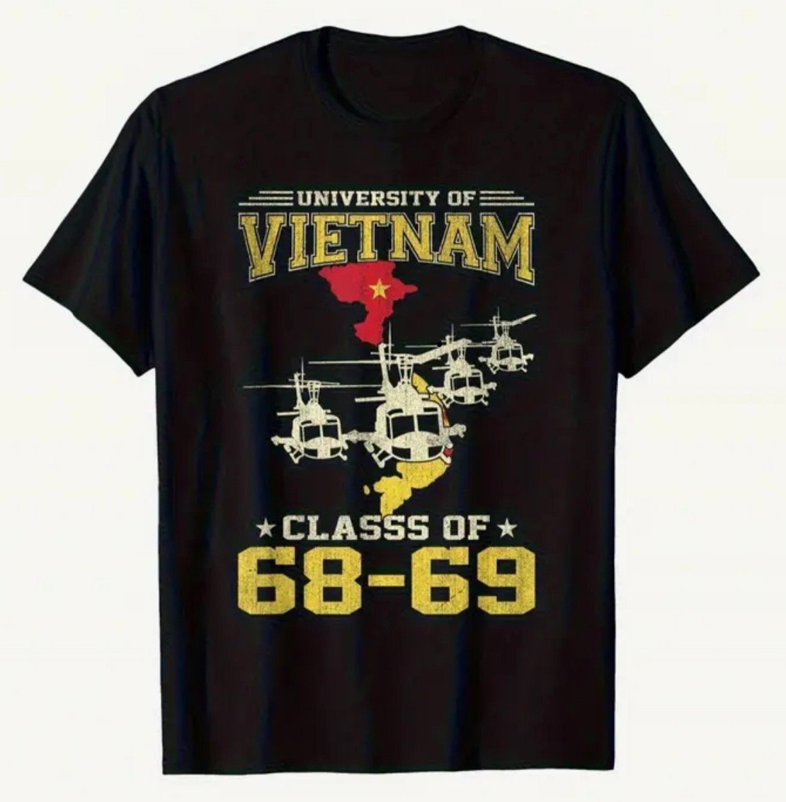 VIETNAM VETERAN T-SHIRT 68-69 BLACK XXL ARMY MARINES NAVY AIR FORCE COAST GUARD