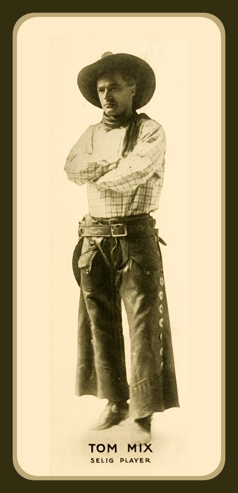 TOM MIX - 1915 Western Cowboy Hero - Laminated Photo Bookmark