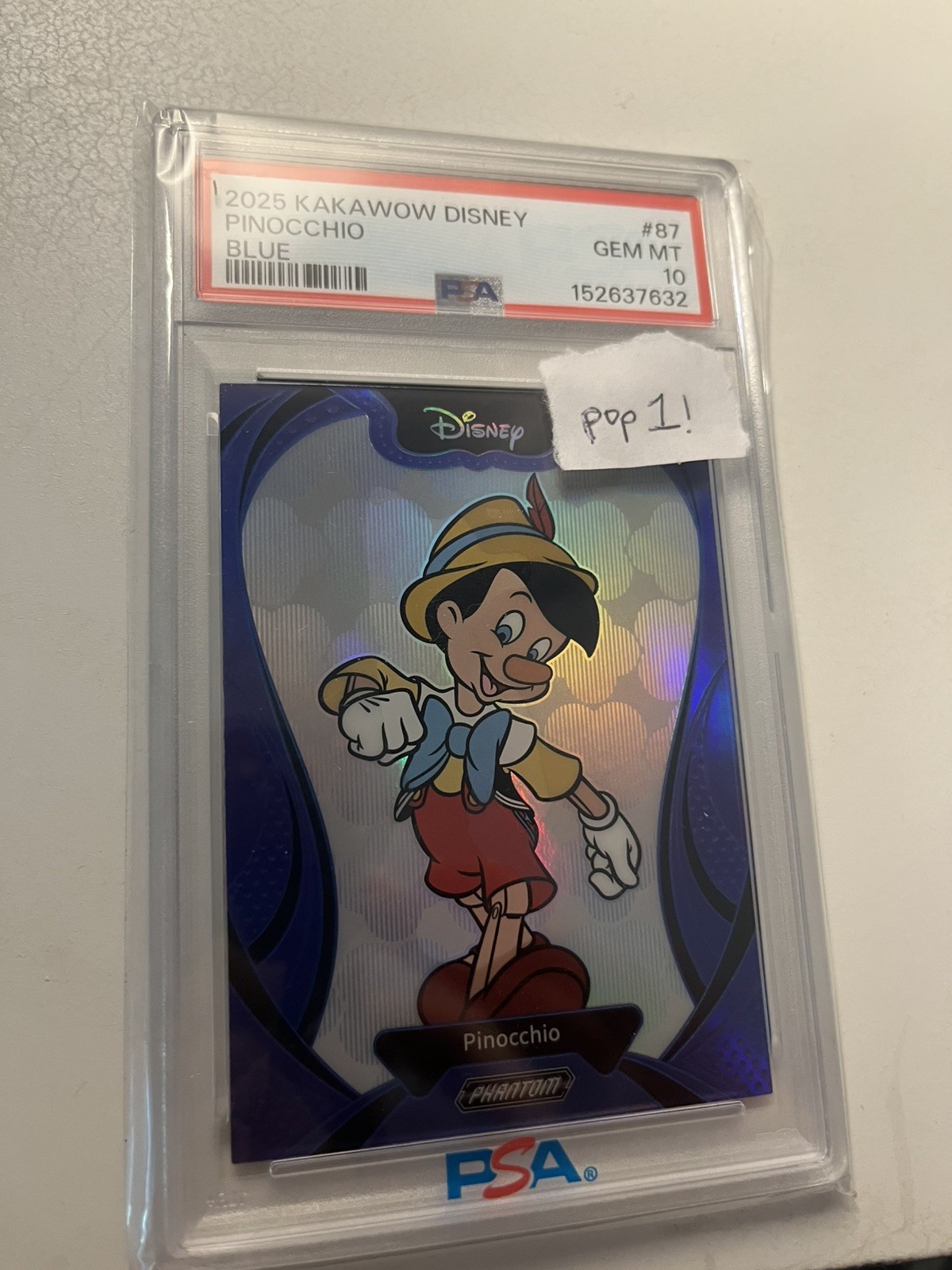 Pop 1 Disney Pinocchio PSA 10 KAKAWOW Blue 2025 PHANTOM # /175 rare  