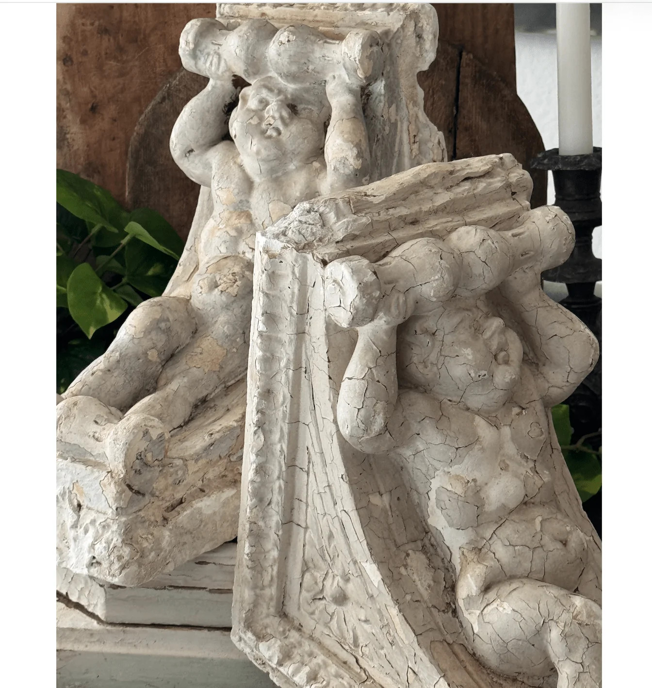 Antique French Putto Corbel