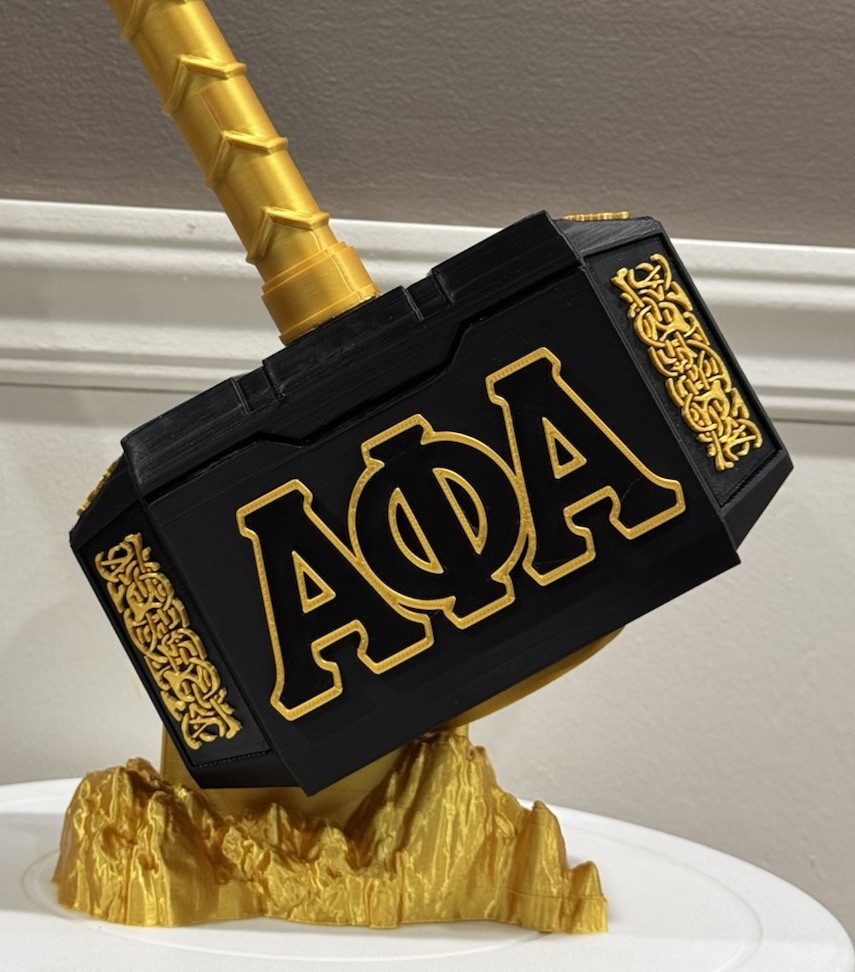 Alpha Phi Alpha ΑΦΑ Thor Hammer Black Greek Fraternity D9 Gifts Man Cave Desk