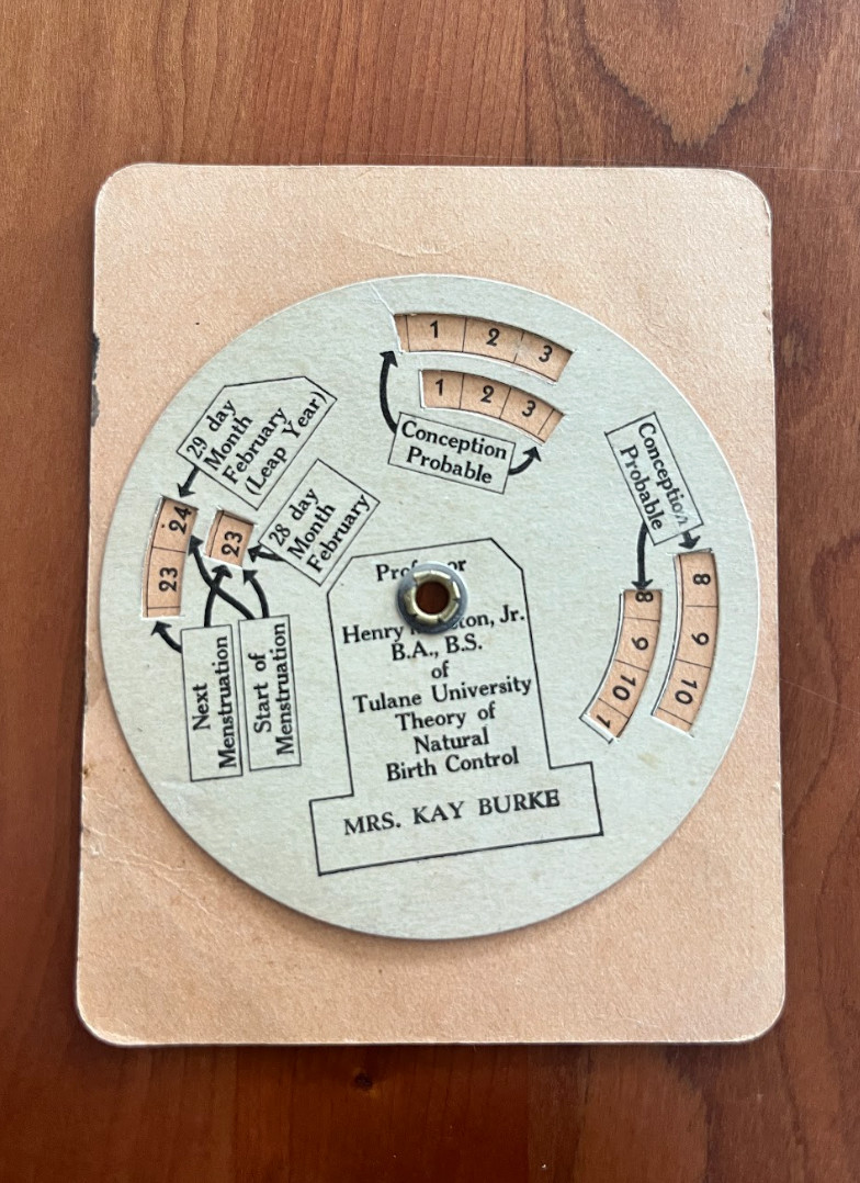 FREE SHIP 1930s Conception Period Tracker Reproductive Health