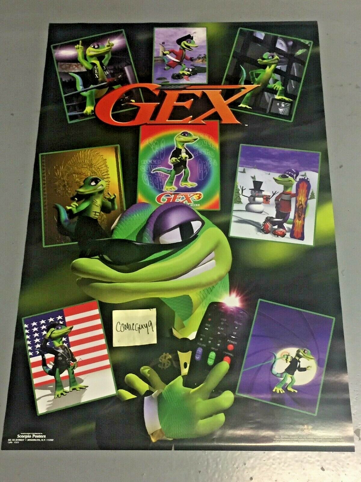 1999 Gex 3 Gecko poster (unused) Brand New condition 23x35 inches 