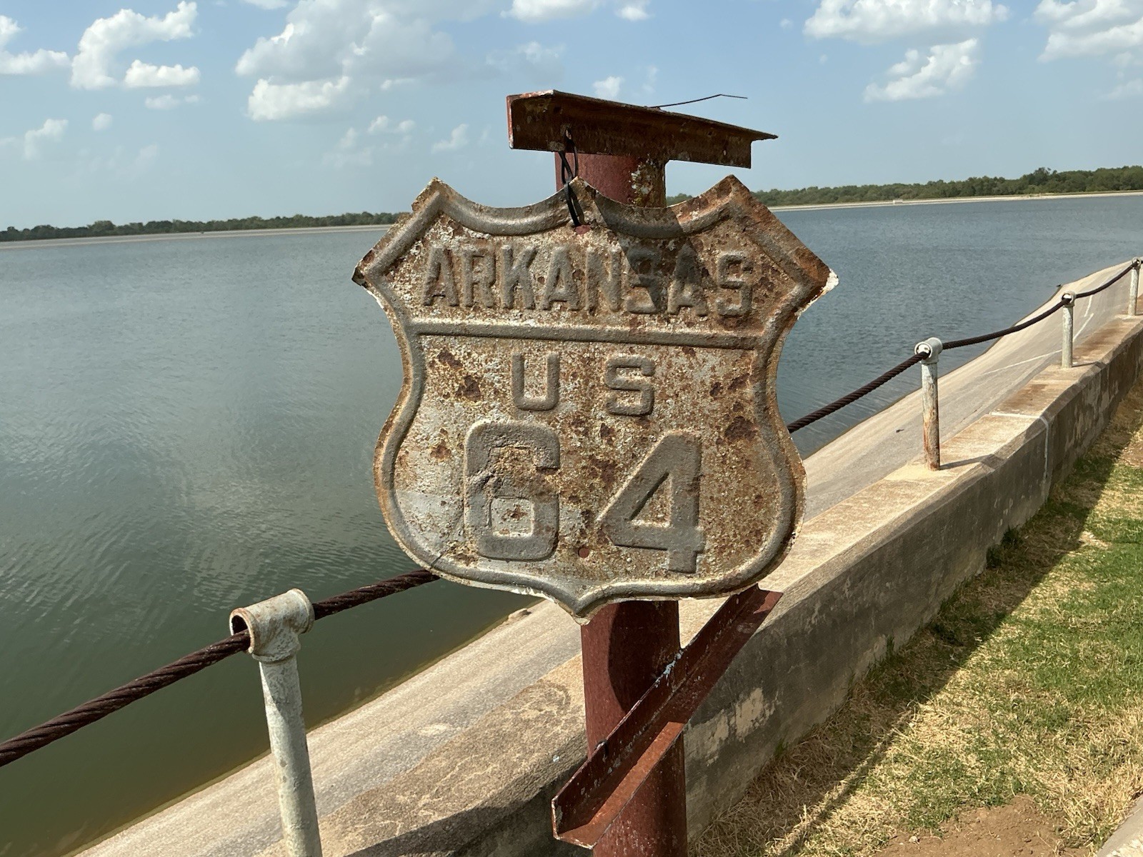 RARE  AUTHENTIC ORIGINAL  1920s-30s ARKANSAS Route 64 US highway sign SHIELD