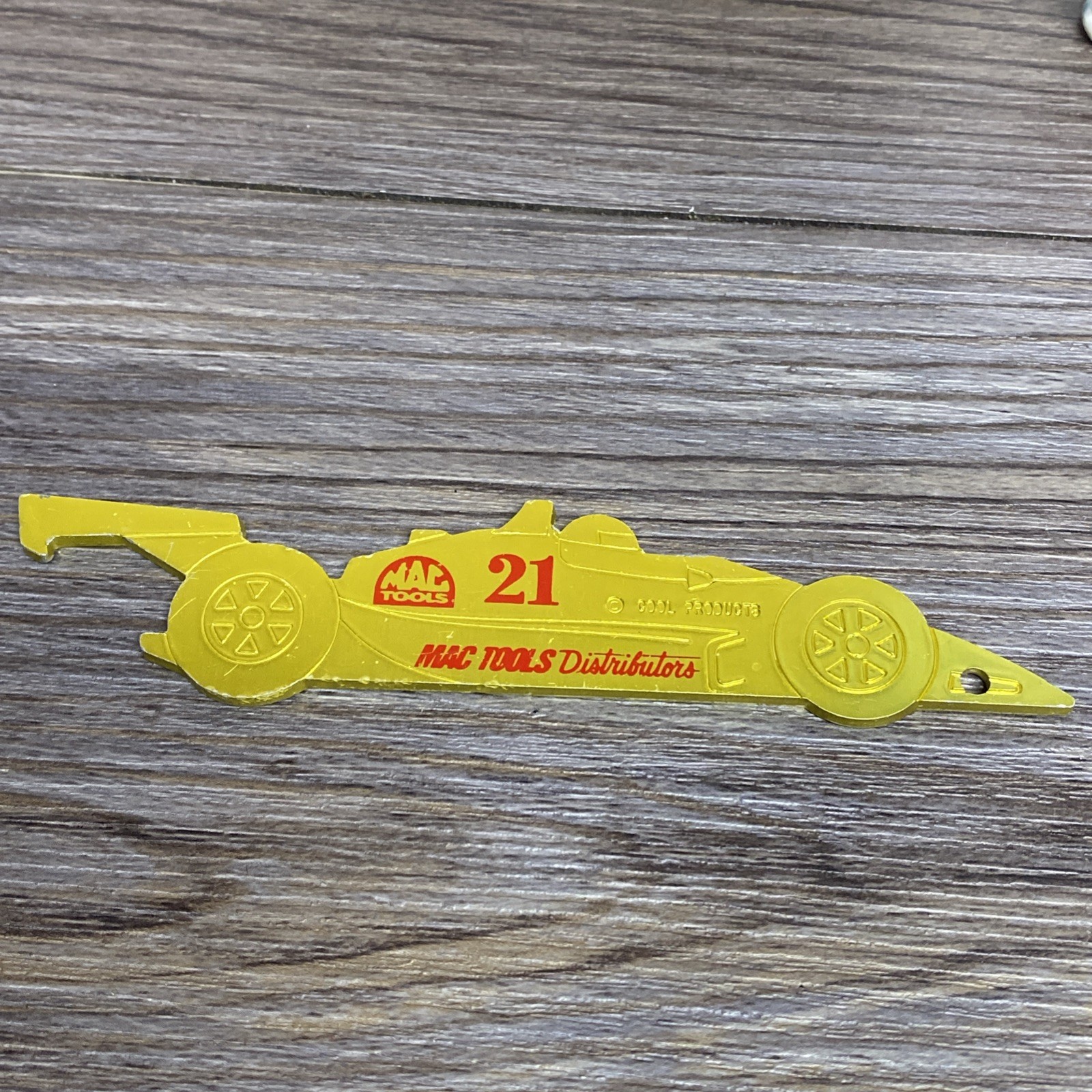 RARE VTG MAC TOOLS Distributors Key Ring Bottle Opener Racecar Formula Indy