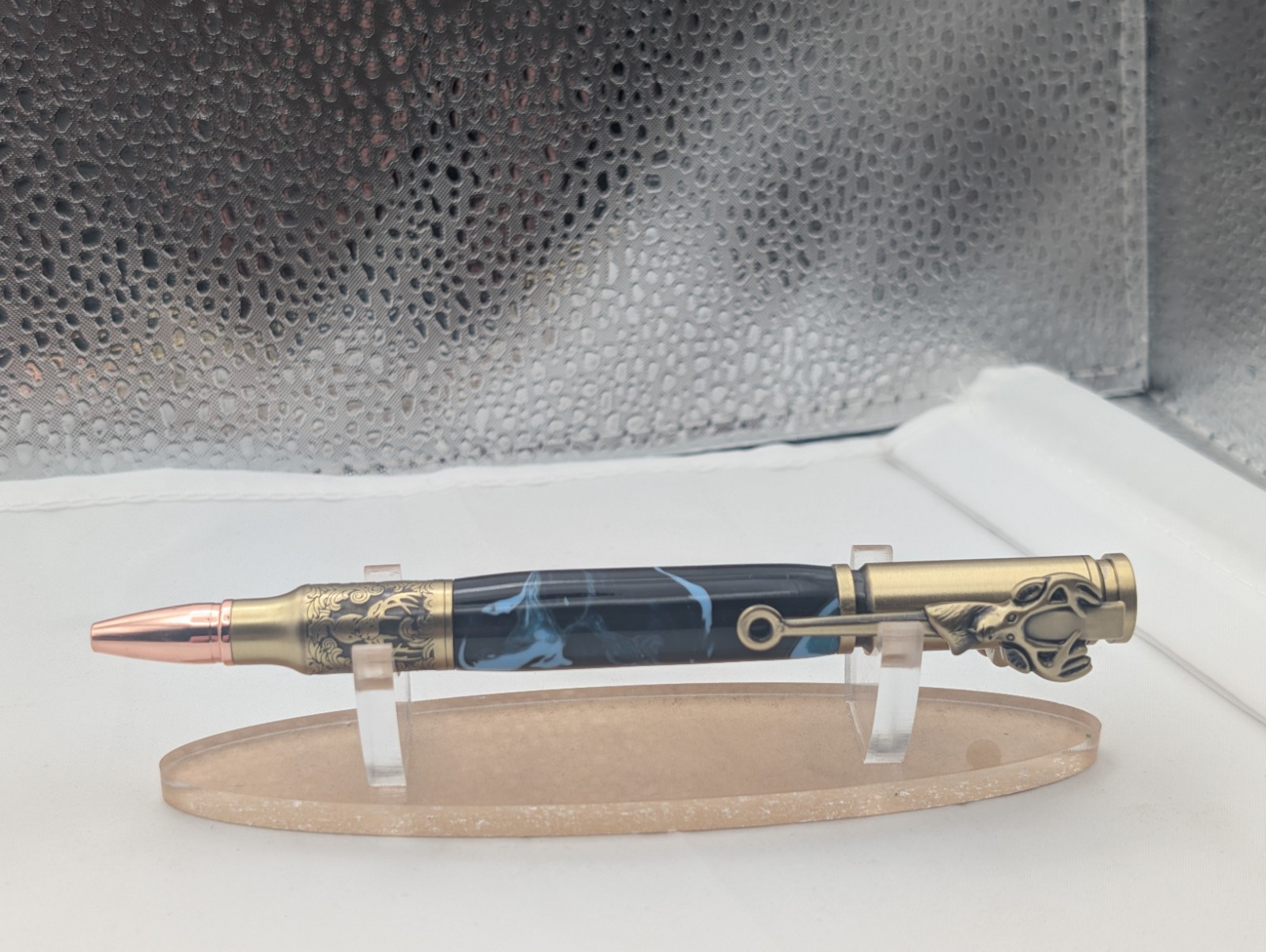 Handmade Resin Deer Hunter Bolt Action Pen With A Display Box.
