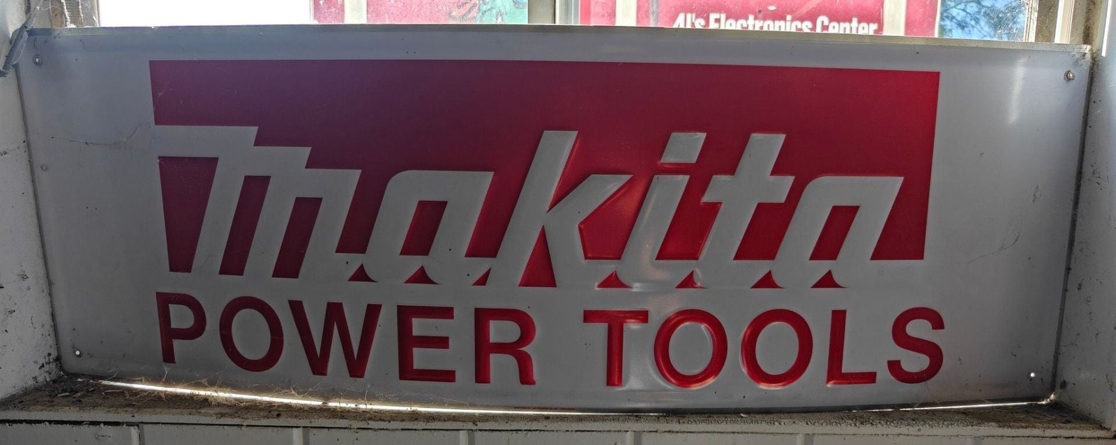 Vintage Makita Power Tools Embossed Metal Garage Sign