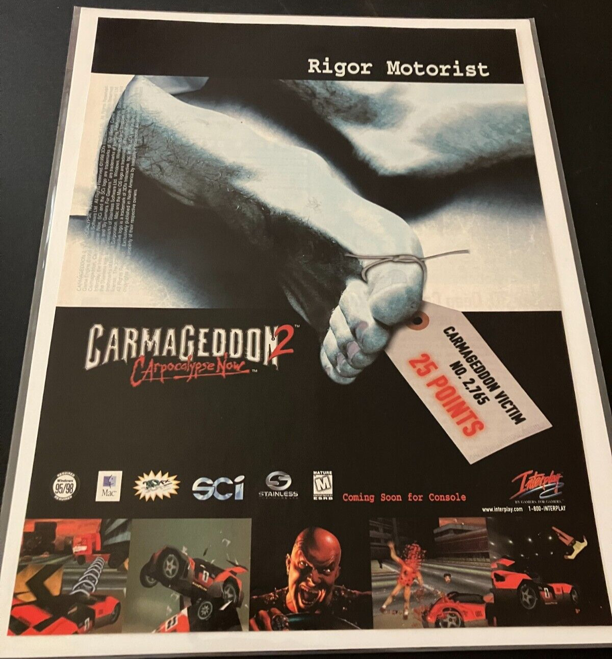 Carmageddon 2: Carpocalypse Now - Vintage Gaming Print Ad / Poster Wall Art MINT