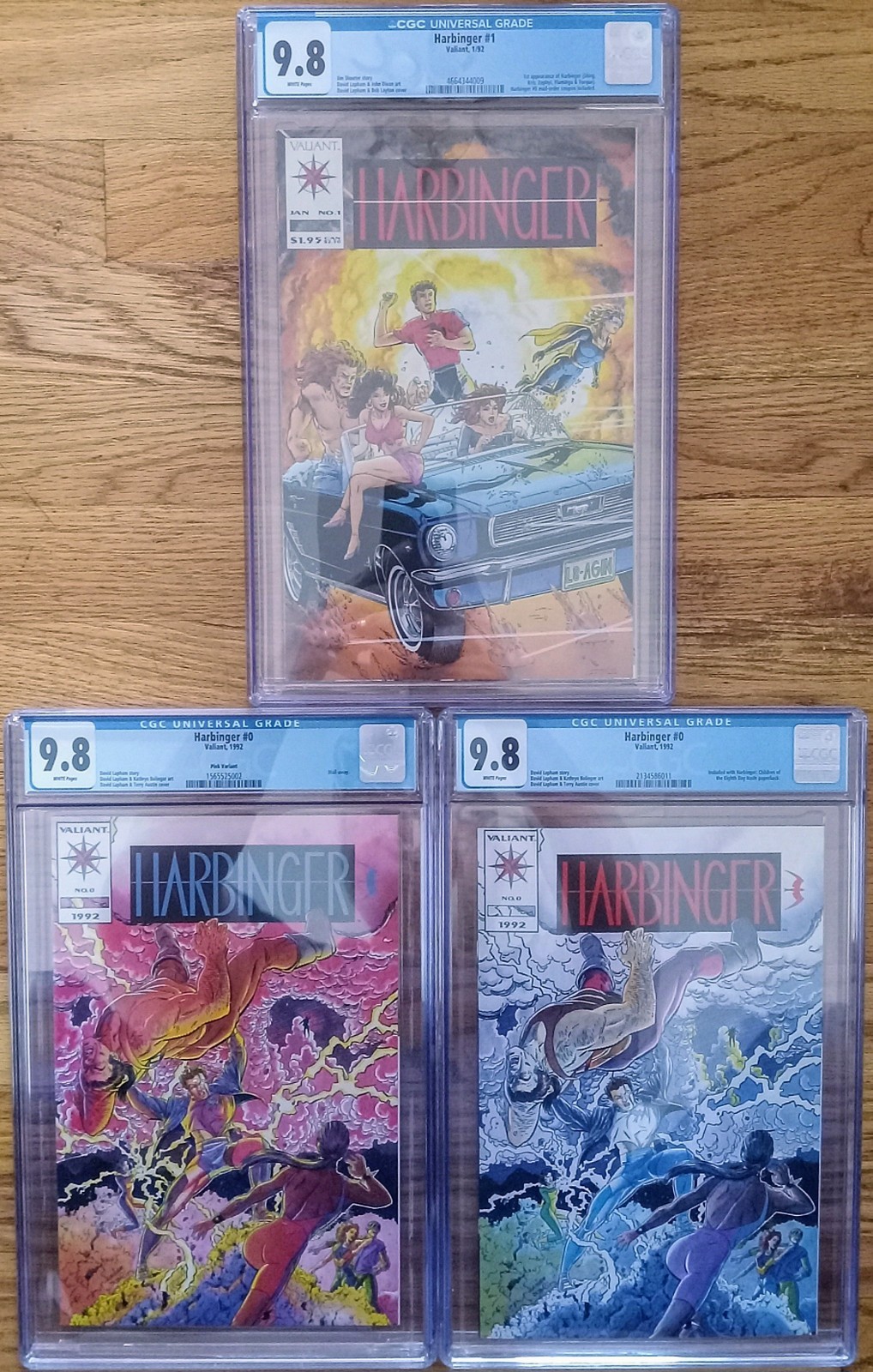HARBINGER #1 CGC 9.8 WITH #0 PINK & BLUE CGC 9.8 KEY PRE UNITY VALIANT 1992