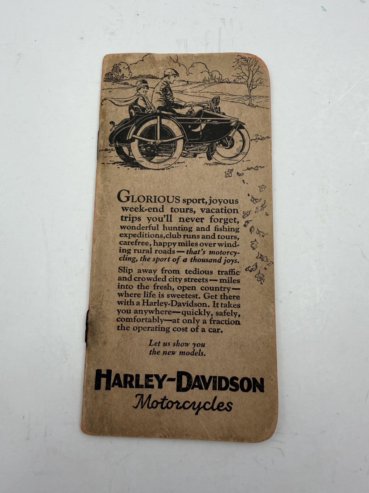 Vintage Harley Davidson Dealer Memo Book Unused 1928 SHIPS FREE IN USA
