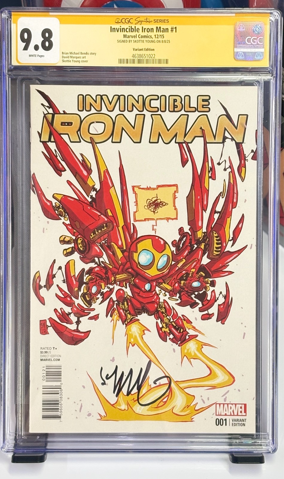 Invincible Iron Man #1 CGC 9.8 SS Skottie Young Signed Variant Marvel 2015