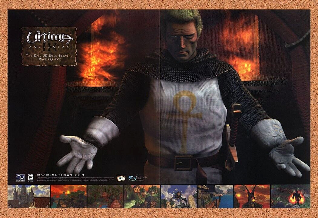 1998 Ultima IX Ascension PC Original Advertisement / Retro Wall Art v1