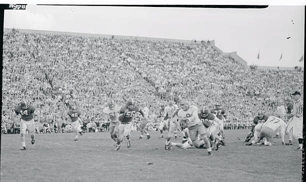 Don Schaefer Busting Through Line 1955 Photo - Don Schaefer, Notre Dame, goes th
