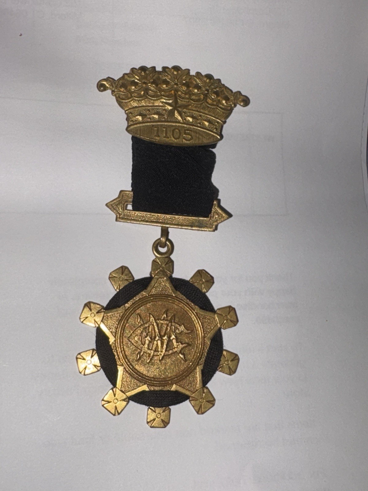 Antique Royal Arcanum Past Regent Medal Rare Special Ritual Mourning Variant VMC