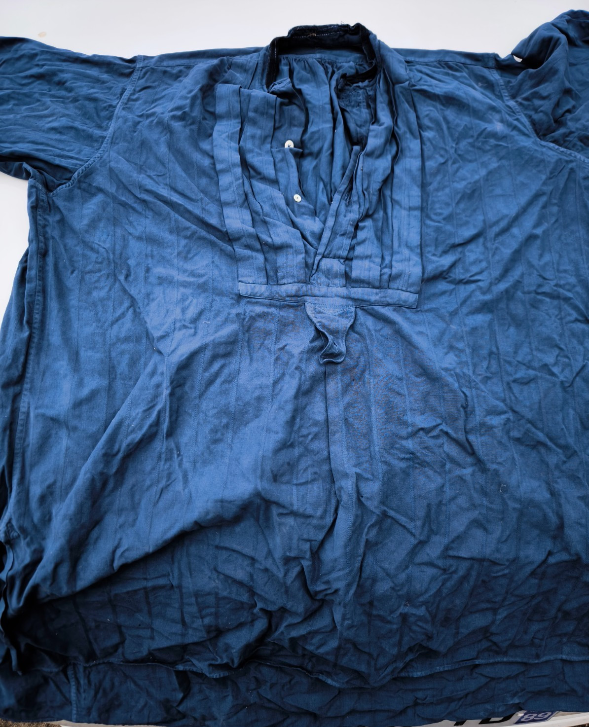 peasant shirt men indigo blue 19th century vintage ideal free shooter 1870 L old work