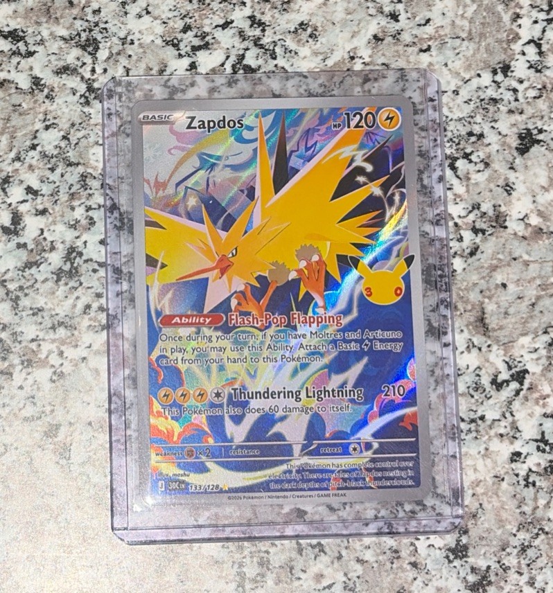 Zapdos 133/128 Pokemon 30th Anniversary Secret Rare - Pack Fresh