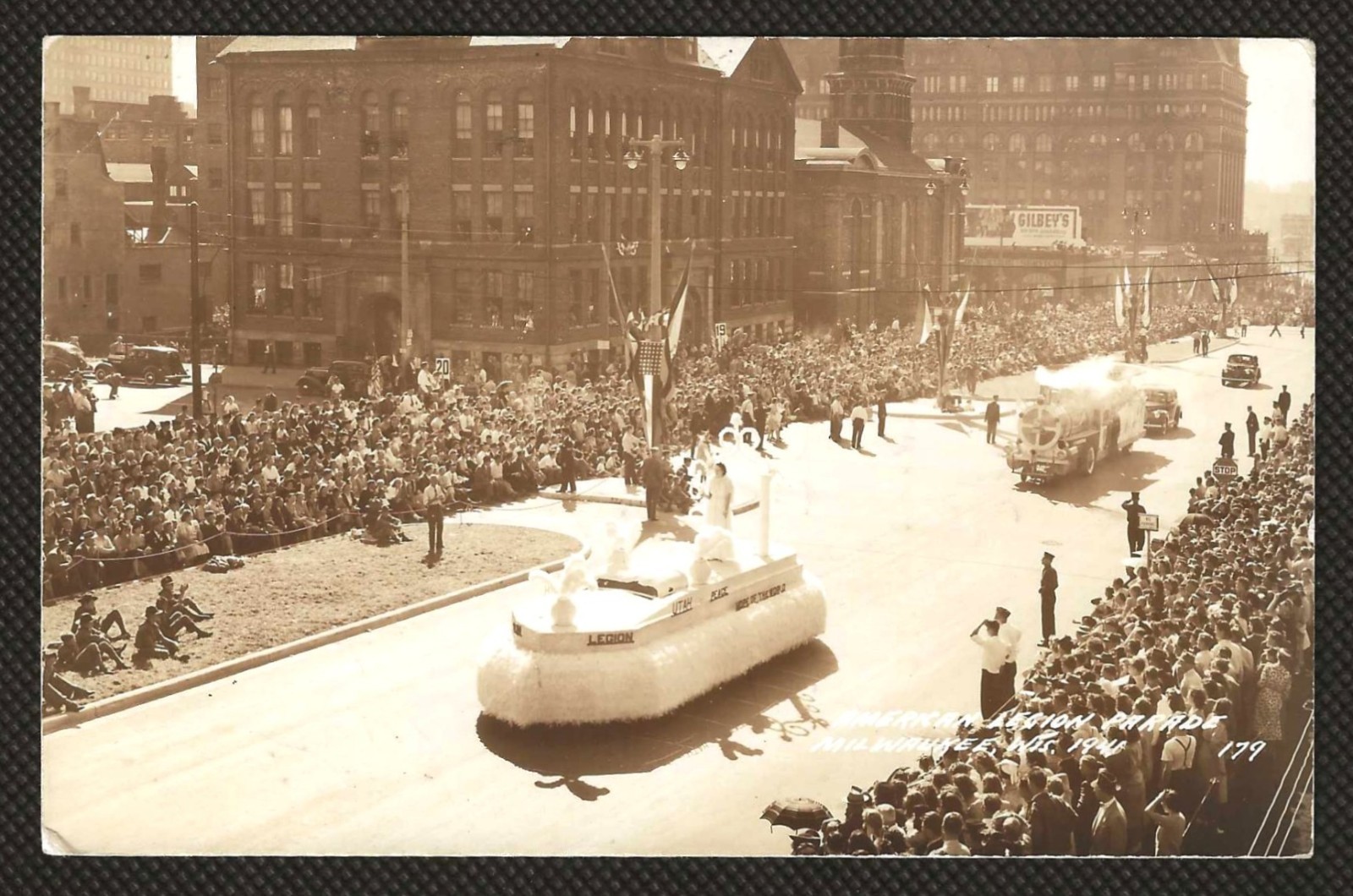 RPPC American Legion Parade Milwaukee WI L.L. Cook Co. Real Photo Postcard 1941
