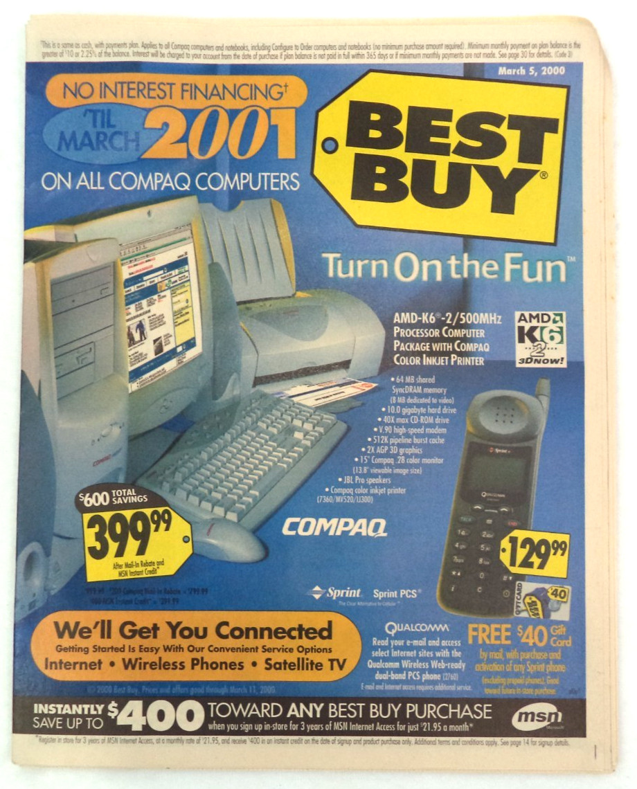 VTG 2000 Best Buy Newspaper Ad Circular Catalog Game Boy Pokemon Nintendo 64
