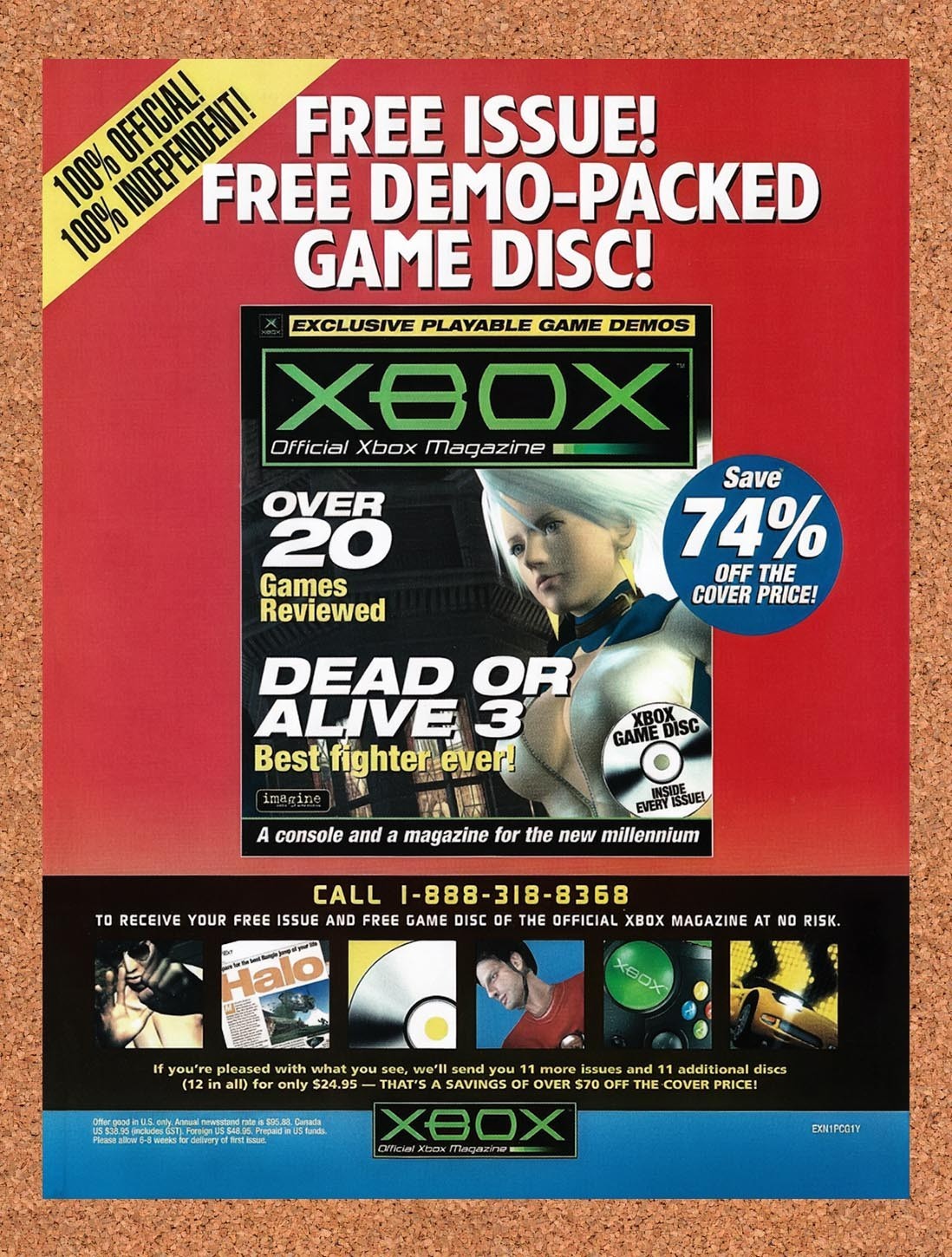2001 Microsoft Xbox Magazine Dead Or Alive 3 Original Advertisement / Promo v6