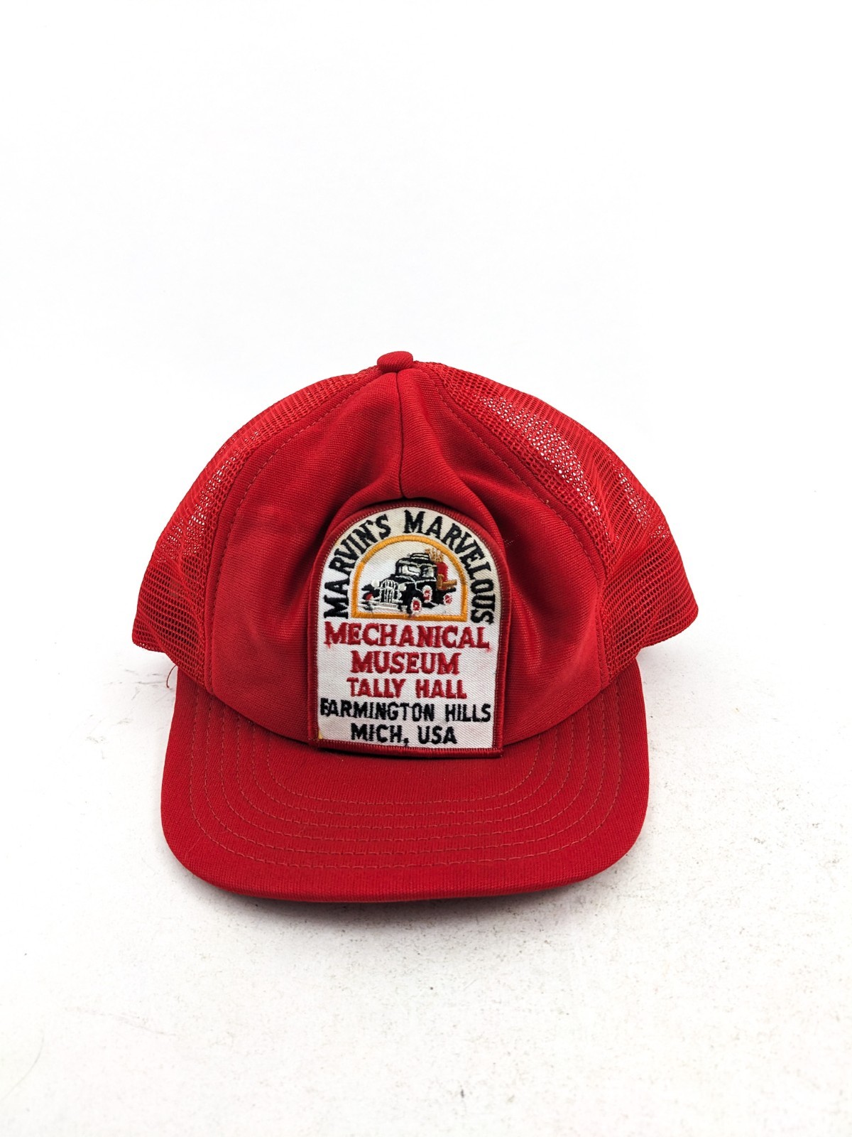 Vintage Marvin\'s Marvelous Mechanical Museum Tally Hall Red Trucker\'s Mesh Hat