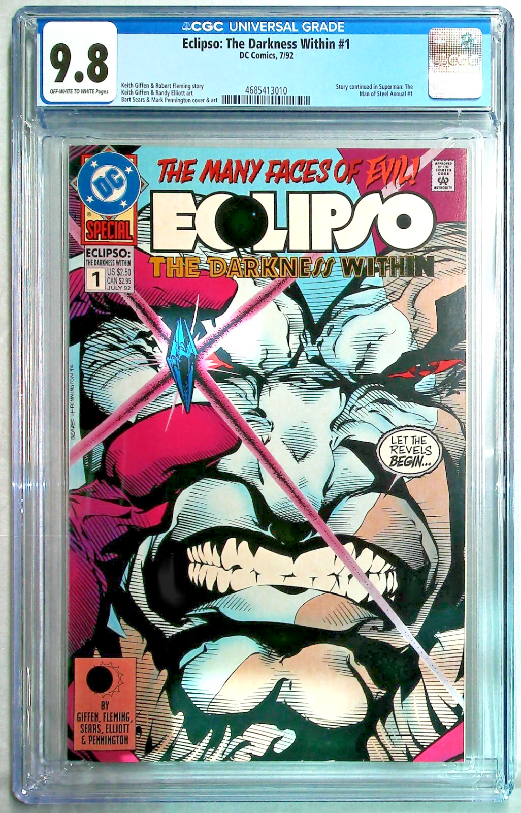Eclipso The Darkness Within #1 CGC 9.8 Special Giant-Sized Issue 1992 DC Comics