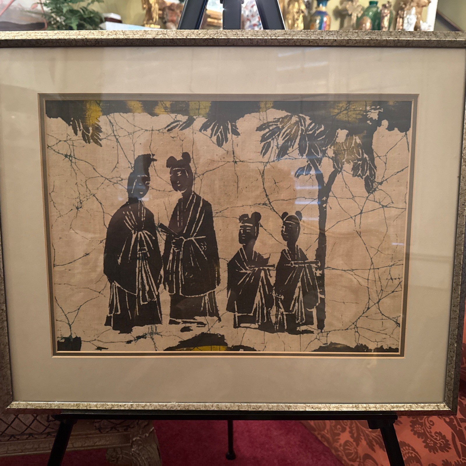 Vintage batik artwork titled 
